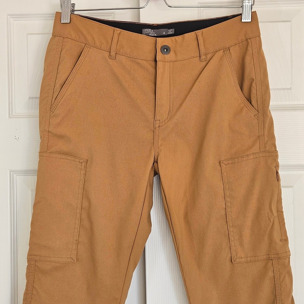 Prana Halle Jogger Pants Womens 4 Dark Ochre Tan Cargo Hiking Climbing - Picture 4 of 8